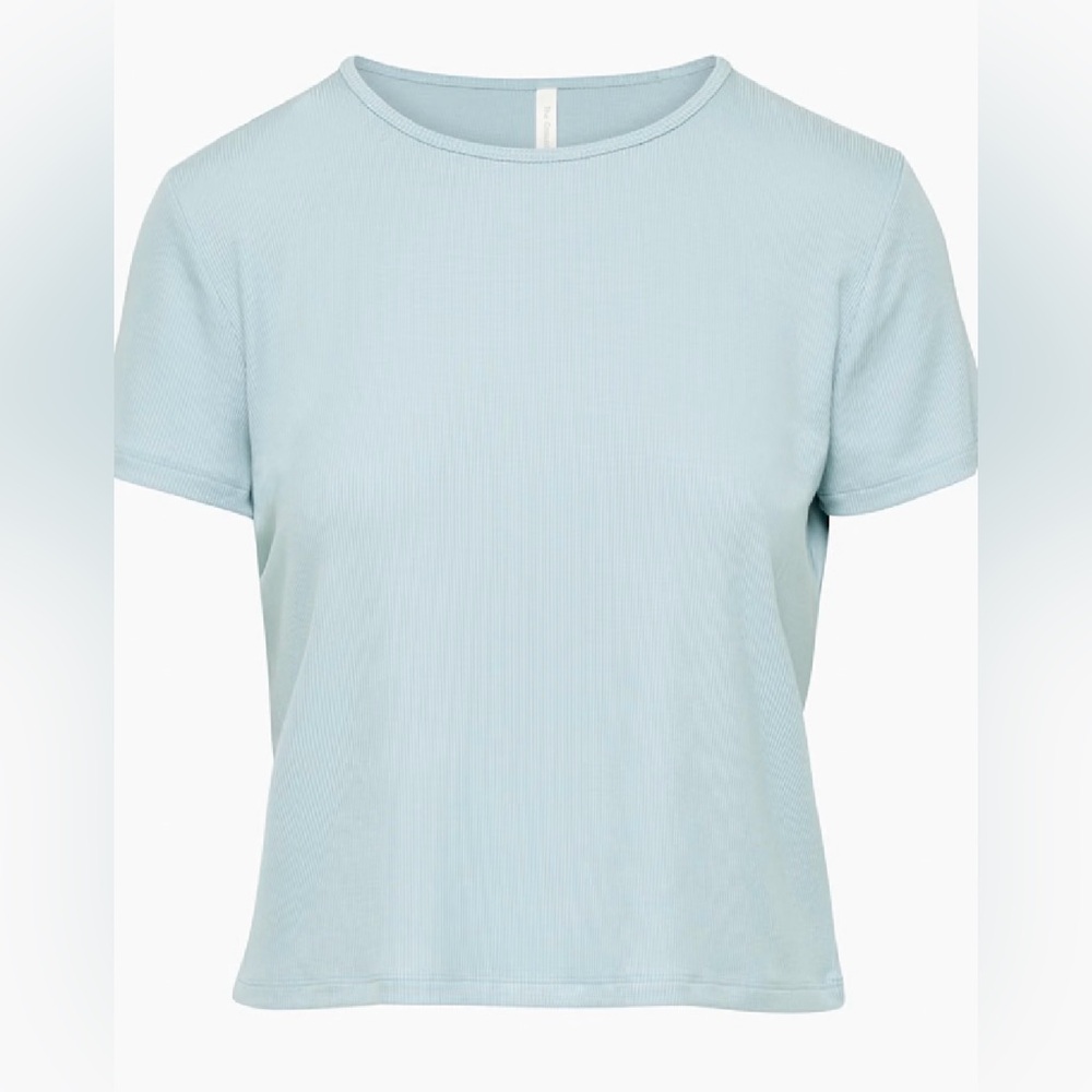 Aritzia Small luxe lounge everyday blue ribbed crop top